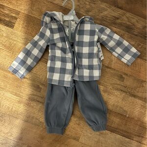 Carter's Blue Gray Plaid Sweatpants & Joggers Set